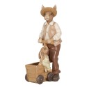 Clayre & Eef Figurine décorative Lapin 12x7x23 cm Marron Plastique