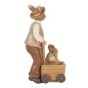 Clayre & Eef Figurine décorative Lapin 12x7x23 cm Marron Plastique
