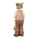 Clayre & Eef Figurine décorative Lapin 12x7x23 cm Marron Plastique