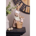 Clayre & Eef Decorative Figurine Rabbit 13x10x24 cm Brown Plastic