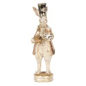 Clayre & Eef Statuetta decorativa Coniglio 6x8x20 cm Bianco Rosa  Plastica