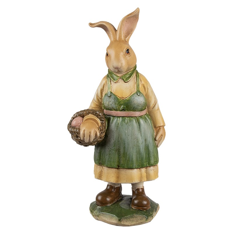 Clayre & Eef Figurine décorative Lapin 9x7x20 cm Marron Plastique