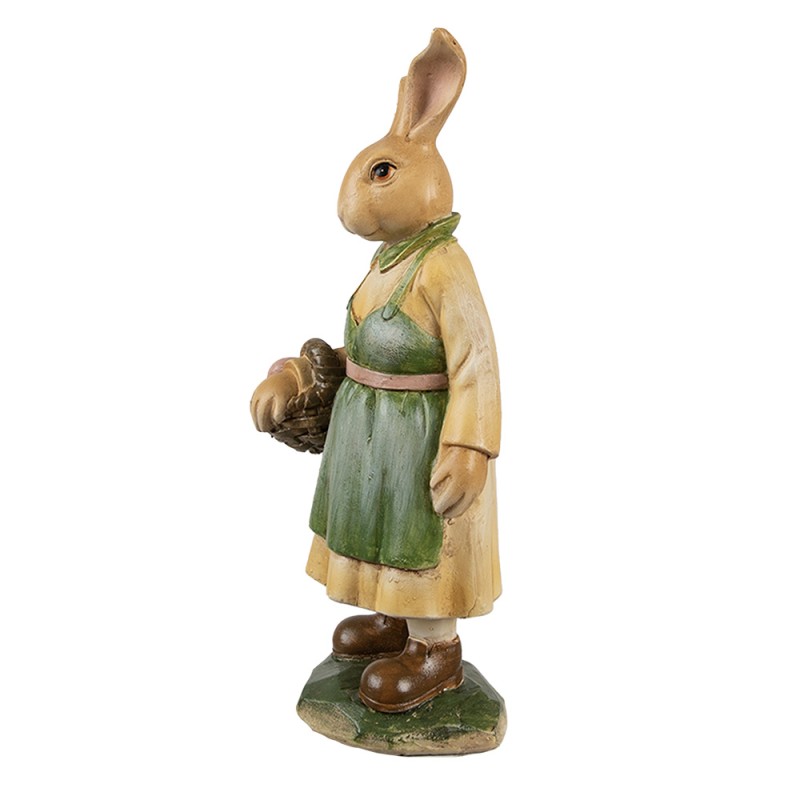 Clayre & Eef Figurine décorative Lapin 9x7x20 cm Marron Plastique