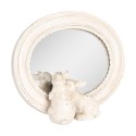 Clayre & Eef Table Mirror 22x5x17 cm Beige Plastic Glass Oval Rabbits