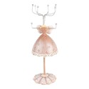 Clayre & Eef Présentoir à bijoux Ø 7x19 cm Beige Plastique Métal