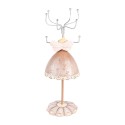 Clayre & Eef Présentoir à bijoux Ø 7x19 cm Beige Plastique Métal