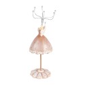 Clayre & Eef Présentoir à bijoux Ø 7x19 cm Beige Plastique Métal