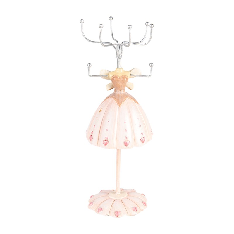 Clayre & Eef Sieraden Standaard Ø 7x19 cm Roze Kunststof Metaal