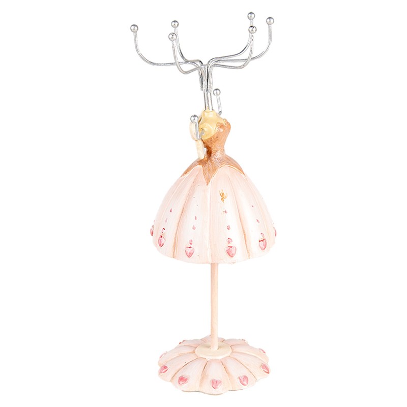 Clayre & Eef Sieraden Standaard Ø 7x19 cm Roze Kunststof Metaal