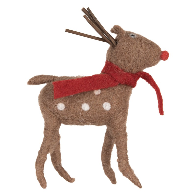 Clayre & Eef Dekorationsfigur Rentier 19 cm Braun Stoff