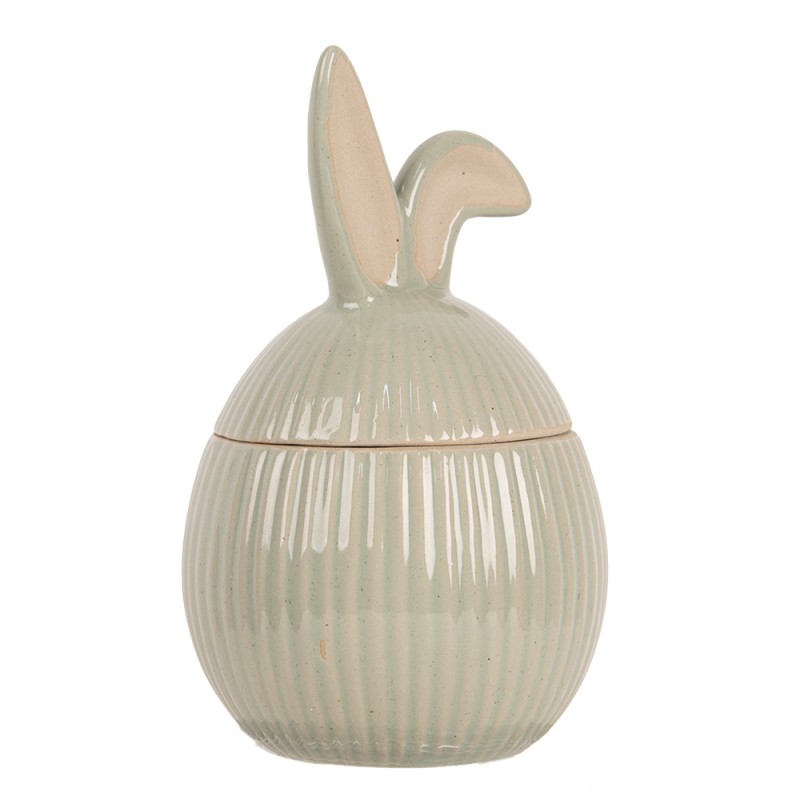 Clayre & Eef Barattolo di stoccaggio 10x10x16 cm Verde Ceramica