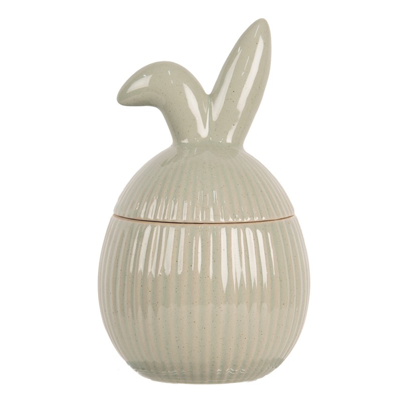 Clayre & Eef Barattolo di stoccaggio 10x10x16 cm Verde Ceramica