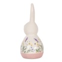Clayre & Eef Figurine décorative Lapin 9x8x18 cm Blanc Rose Céramique