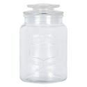 Clayre & Eef Pot de stockage Ø 11x18 cm Transparent Verre