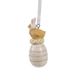Clayre & Eef Ciondolo di Pasqua Pulcino 7 cm Giallo Plastica