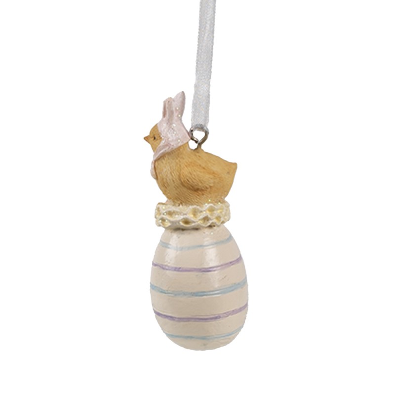 Clayre & Eef Osteranhänger Küken 7 cm Gelb Kunststoff