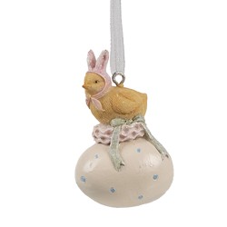 Clayre & Eef Ciondolo di Pasqua Pulcino 7 cm Giallo Plastica