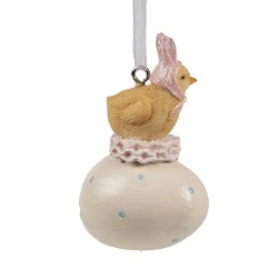 Clayre & Eef Ciondolo di Pasqua Pulcino 7 cm Giallo Plastica