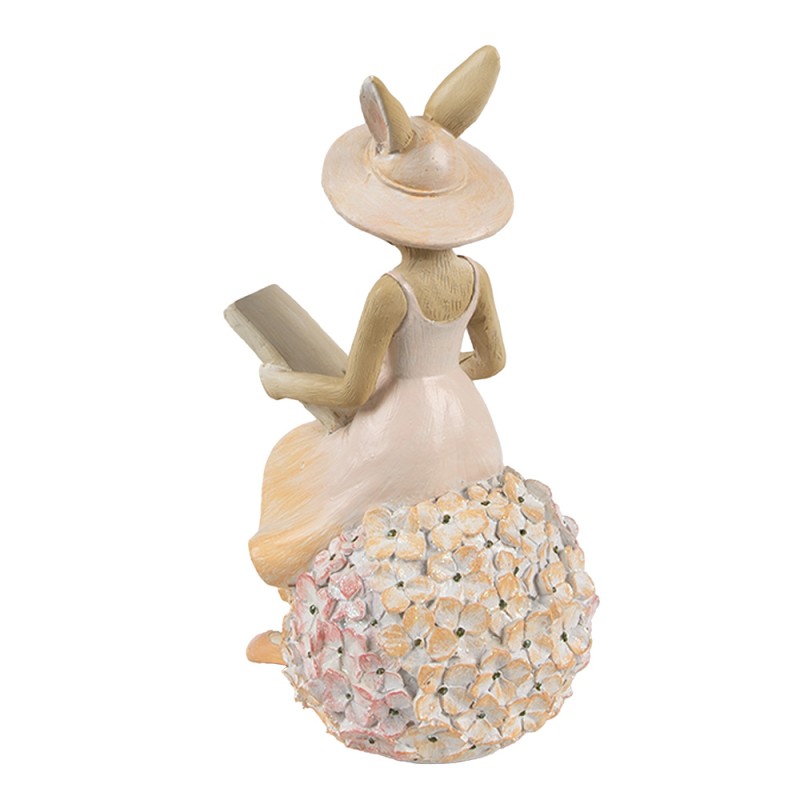Clayre & Eef Statuetta decorativa Coniglio 10x9x17 cm Beige Plastica