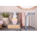 Clayre & Eef Statuetta decorativa Coniglio 7x8x16 cm Bianco Rosa  Plastica