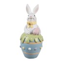 Clayre & Eef Figurine décorative Lapin Ø 7x16 cm Blanc Plastique