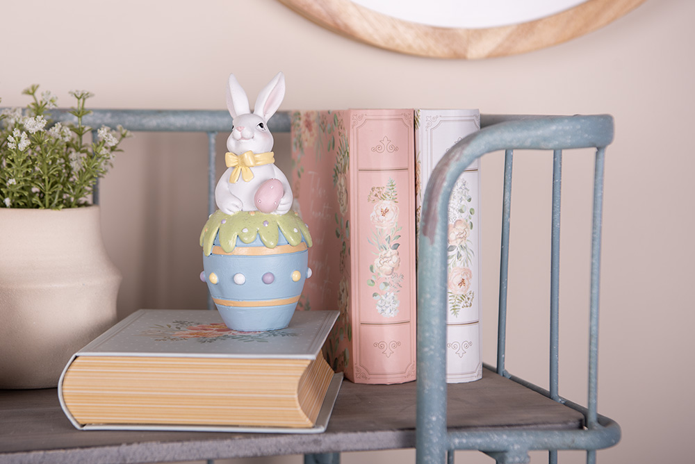 Decoratie Beeld Konijn Ø 7X16 Cm Wit Kunststof-image