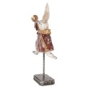 Clayre & Eef Decorative Figurine Rabbit 18x7x34 cm White Red Plastic