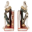 Clayre & Eef Bookends Set of 2 Rabbit 25x11x31 cm White Red Plastic