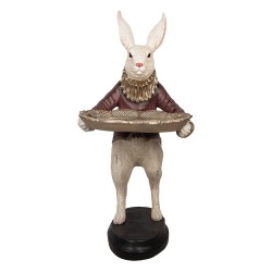 Clayre & Eef Decorative Figurine Rabbit 50x63x107 cm Beige Red Plastic