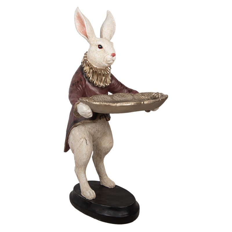 Clayre & Eef Decorative Figurine Rabbit 50x63x107 cm Beige Red Plastic