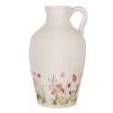 Clayre & Eef Decoratie Kan Ø 30x50 cm Beige Roze Keramiek Bloemen