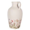 Clayre & Eef Decoratie Kan Ø 30x50 cm Beige Roze Keramiek Bloemen