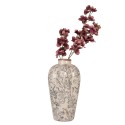 Clayre & Eef Vase Ø 21x35 cm Beige Grau Keramik Blumen