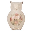 Clayre & Eef Statuetta decorativa Gufo 11x10x17 cm Beige Rosa Ceramica