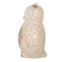 Clayre & Eef Statuetta decorativa Gufo 11x10x17 cm Beige Rosa Ceramica