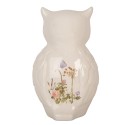 Clayre & Eef Figurine décorative Chouette 13x12x22 cm Beige Rose Céramique
