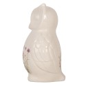 Clayre & Eef Figurine décorative Chouette 13x12x22 cm Beige Rose Céramique