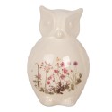 Clayre & Eef Decoratie Beeld Uil 11x10x17 cm Beige Roze Keramiek