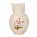Clayre & Eef Decoratie Beeld Uil 11x10x17 cm Beige Roze Keramiek