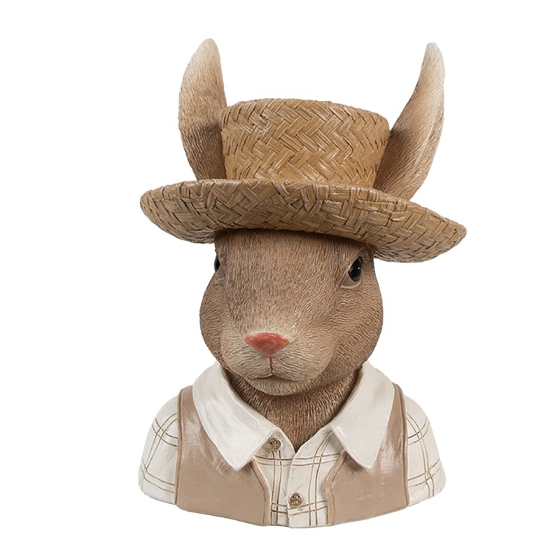 Clayre & Eef Statuetta decorativa Conigli 15x15x25 cm Marrone Plastica