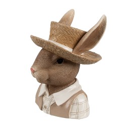 Clayre & Eef Statuetta decorativa Conigli 15x15x25 cm Marrone Plastica