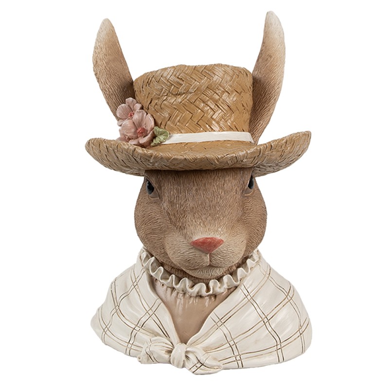 Clayre & Eef Decorative Figurine Rabbit 15x15x21 cm Brown Plastic