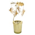 Clayre & Eef Tealight Holder Ø 8x17 cm Gold colored Glass Metal Angels