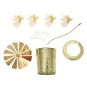 Clayre & Eef Tealight Holder Ø 8x17 cm Gold colored Glass Metal Angels