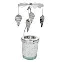 Clayre & Eef Porte-bougie Ø 8x17 cm Couleur argent Verre Métal