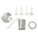 Clayre & Eef Porte-bougie Ø 8x17 cm Couleur argent Verre Métal Cerfs