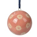 Clayre & Eef Dekoration Hänger Ø 8 cm Rosa Keramik Blumen