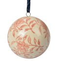 Clayre & Eef Decorative Pendant Ø 8 cm Beige Ceramic Flowers