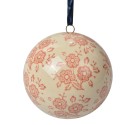 Clayre & Eef Dekoration Hänger Ø 8 cm Beige Keramik Blumen