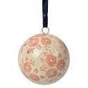Clayre & Eef Decorazione pendente Ø 6 cm Beige Ceramica Fiori